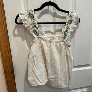 Boho Madewell Embroidered-Strap Swing Top